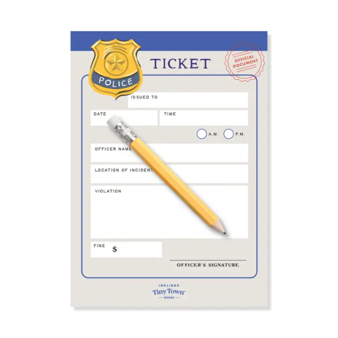 Inklings Tiny Town Play Notepad | Police Ticket